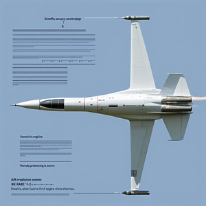 A White Fighter Jet Is Shown In A Diagram, With Its Wings And Engine Visible