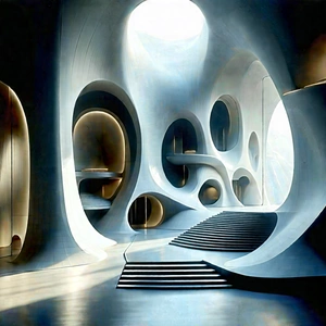 Futuristic Innovation Hub With Black White