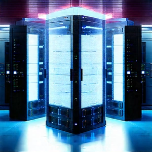 (futuristic:1.19) Server Room With Image, There