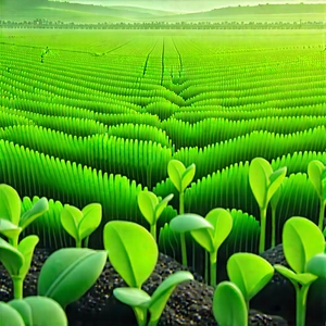 Agricultural Technology In Modern Laboratory With Lush Green