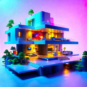 Futuristic Smart Home With Three-dimensional Model