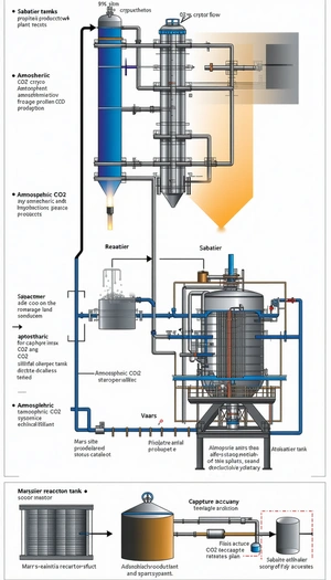 The Image Is A Diagram Of A Chemical Plant, Showing The Process Of Producing Ammonia