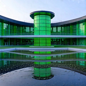 Tech Landscape Photography: Educational Technology In Research Center With Large, Modern