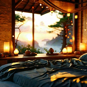 Lifestyle Unreal Engine: Bedroom Sanctuary With Warm (lighting:1.19) With Bedroom Large