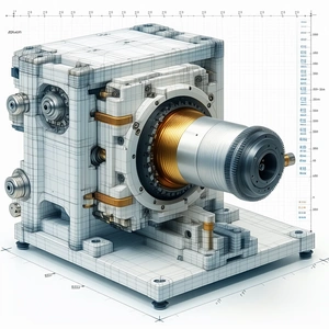 A Large, White, And Gold Machine With A Gold-colored Gear