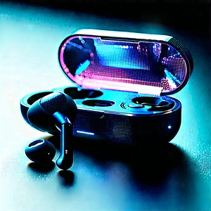 Wireless Earbuds With Digital Artwork With Pair Black