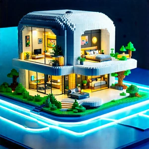 Futuristic Smart Home With Large, Intricately