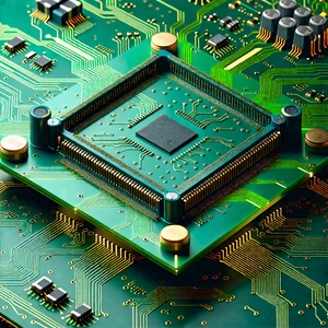 Tech Low Poly: Circuit board with laser scanning