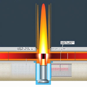 A Blue And Red Diagram Shows A Flame Coming Out Of A Pipe