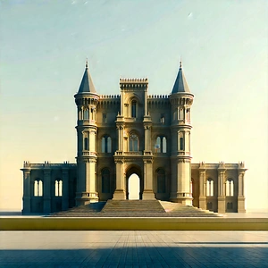 Urban Octane Render: Historic (building:1.29) With Minimalist Design With Large, Ornate