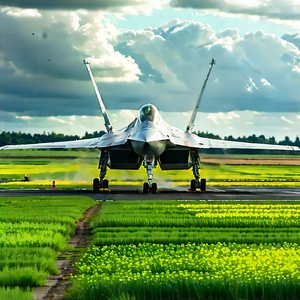 Aerospace Technology In Field Deployment With Military Runway,