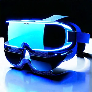 Vr Headset With Holographic Display With Pair Blue