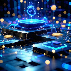 Tech Macro Photography: Blockchain network visualization