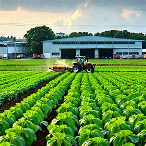 Agricultural Technology In Manufacturing Facility With Large Field