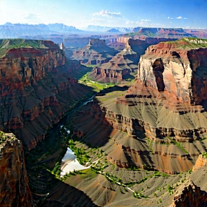 Nature Infographic Style: Aerial View Of Canyon System With Showcases Breathtaking