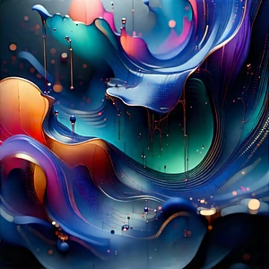 Abstract Cyberpunk Style: Fluid abstract with muted color palette