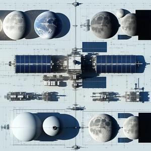 In This Image, There Is A Large Space Station With A Variety Of Objects On It