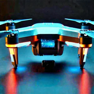 Drone With Glowing Screen With Drone Sitting