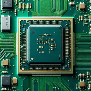 Tech Matte Painting: Close-up of microprocessor