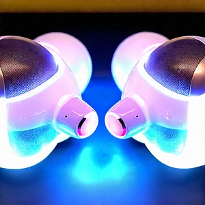 Wireless Earbuds With Glowing Screen With Pink White