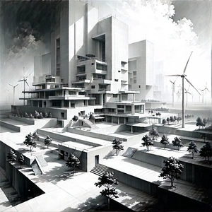 Innovative Renewable Energy (design:1.3) With Black White