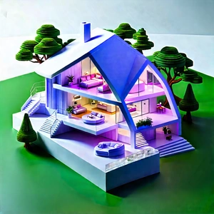 Futuristic Smart Home With Three-dimensional Model