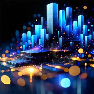 Machine Learning Visualization With Futuristic Cityscape