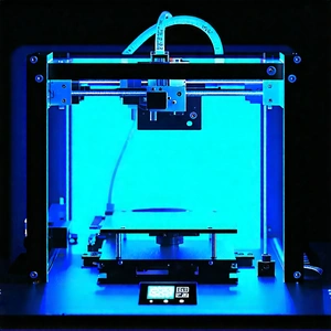 Tech Hdr Photography: 3d Printer With Blue Light Glow With Blue Printer