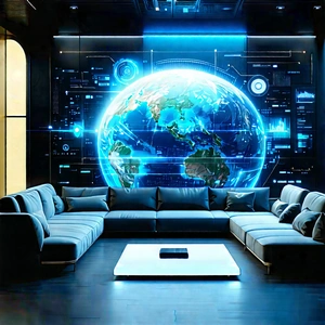 Futuristic Tech Startup Office With Image, There