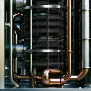Close-up Of Cooling System With Large Metal