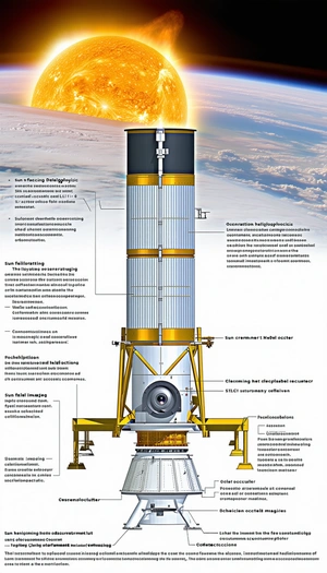 The Image Is A Diagram Of A Spacecraft, Showing Its Various Components And Functions