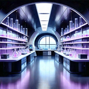 (futuristic:1.35) Research Laboratory With Large, Well-lit