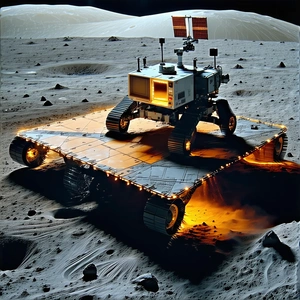 A Rover Vehicle On The Surface Of A Planet