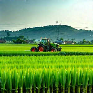 Agricultural Technology In Design Studio With Large Green