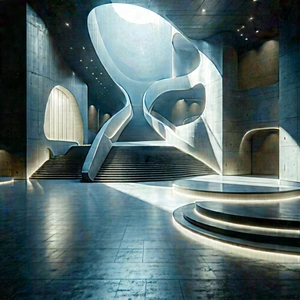 Futuristic innovation hub