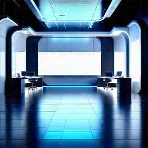 (futuristic:1.3) Tech Startup Office With Large, Modern