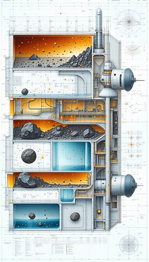 In This Image, There Is A Futuristic Space Station With A Large