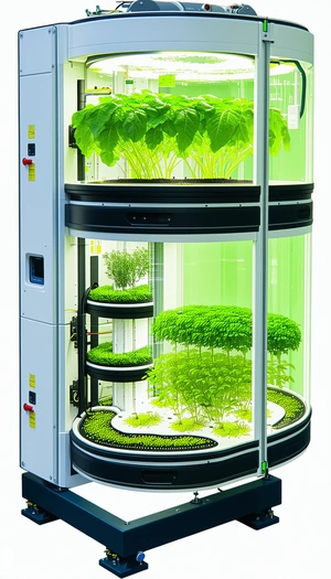 A Large, Green, Glass-walled Structure That Houses A Variety Of Plants