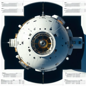 A Large, White, And Round Spacecraft With A Dome-shaped Structure