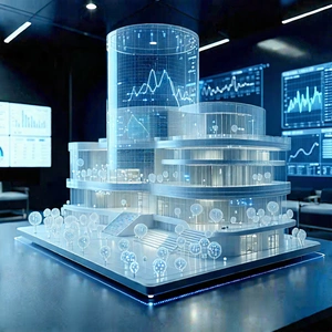 Tech Hdr Photography: Healthcare Technology In Research Center With Large Model
