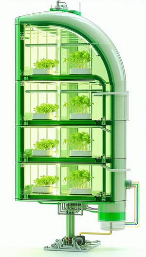 A Green, Glass-walled Structure That Houses A Variety Of Plants
