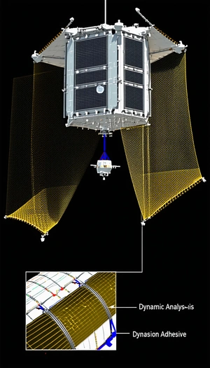 A Space Station Is Shown In A Drawing, With A Large Blue Circle In The Middle