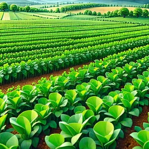 Agricultural Technology In Tech Office With Painting Lush