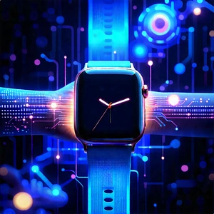 Smart watch with glowing screen