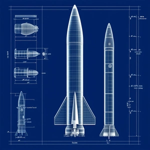 A Blueprint Of A Rocket Is Displayed, Showing The Different Parts Of The Rocket