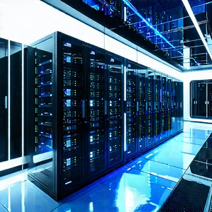 (futuristic:1.34) Server Room With Image, There