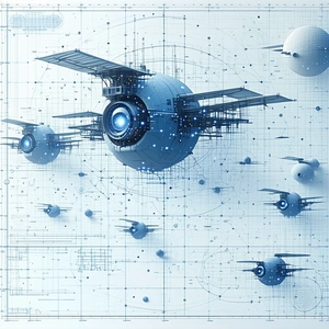 In This Image, There Is A Large Blue Sphere In The Center, Surrounded By Smaller Blue Spheres