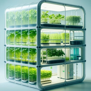 A Large, Multi-layered Greenhouse Filled With Various Plants