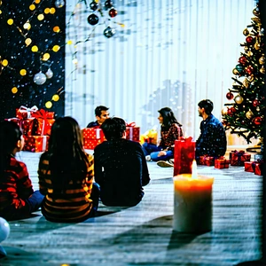 Lifestyle Commercial Photography: Holiday celebration during holiday season
