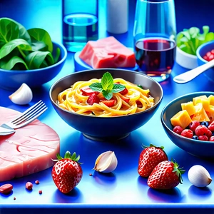 Lifestyle Isometric Design: Healthy meal prepared with artistic presentation